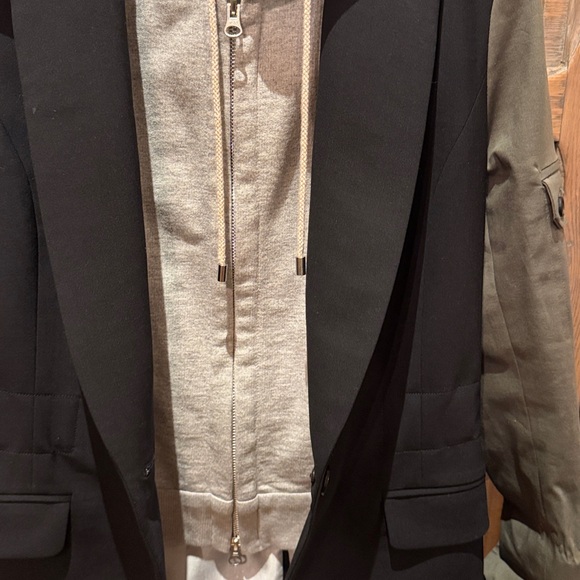 Veronica Beard army blazer with zip-in grey hoodie dickie, size 8 - Picture 10 of 12